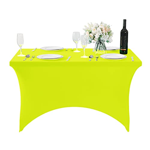 Spandex Table Cover for 4FT or 6ft or 8ft Table Universal Fitted Stretch Tablecloth for Party