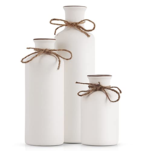White Ceramic Vase Set (3 Count)