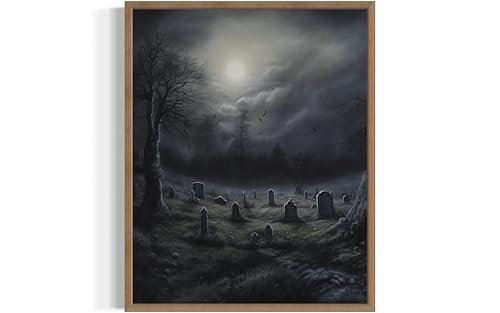 Gothic Graveyard Wood Framed Poster Art Print