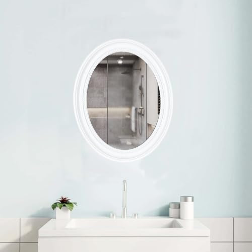 20 x 16 inch（Frame Dimensions） White Oval Wall Mirror