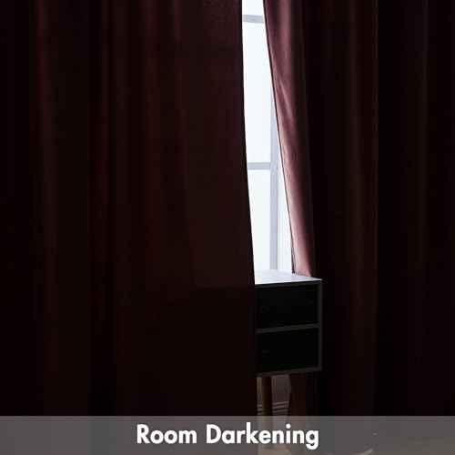 Dusty Rose Pink Velvet Room Darkening Curtains for Bedroom W52 x L94 (2 Count)