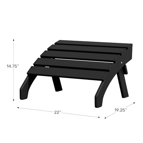Dylan Outdoor Patio HDPE Adirondack Ottoman Footrest