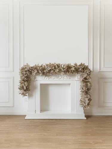 6PCS Beige Fall Maple Leaves Garland (33.6 Foot)
