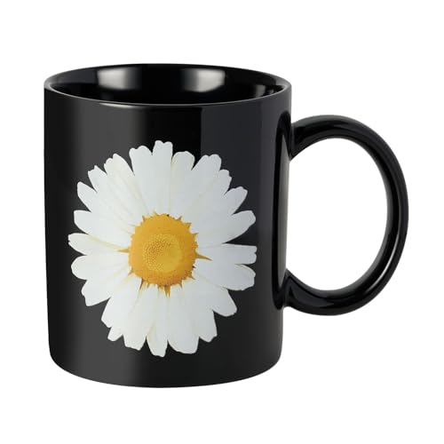 12Oz Daisy Black Ceramic Mug