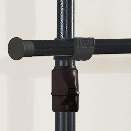 PRINCE HANGER Heavy Duty One Touch System Load 352LBS Clothing Racks for Hanging Clothes Metal Wardrobe Closet System Garment Tension Rod Free Standing Black Width Adjustable PHUS-0022 - NestledHome