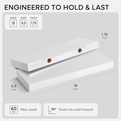 18 Inch Floating Shelves (2 Count)
