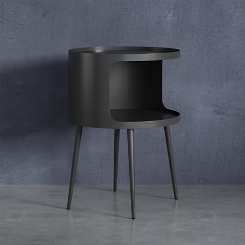 ZHBHHYZ Modern Round Side Table with Open Storage
