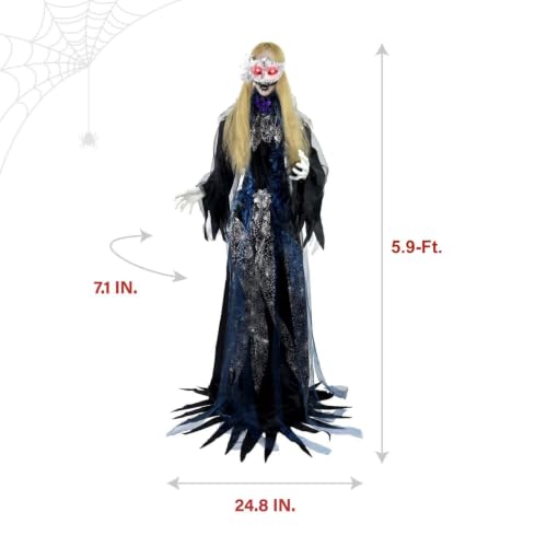 5.9 Ft. Animatronic Standing Masquerade Lady