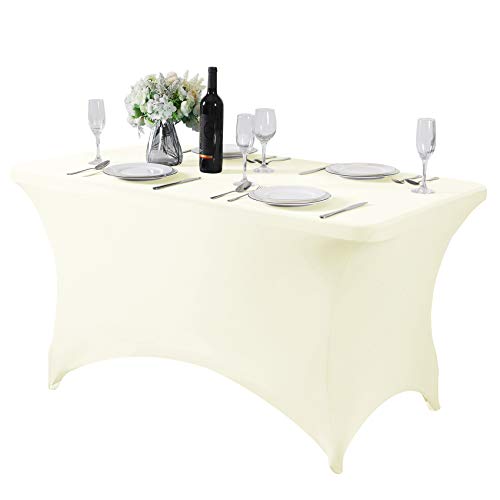 Spandex Table Cover for 4FT or 6ft or 8ft Table Universal Fitted Stretch Tablecloth for Party