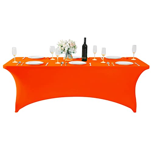 Spandex Table Cover for 8FT or 4ft or 6ft Table Universal Fitted Stretch Tablecloth for Party