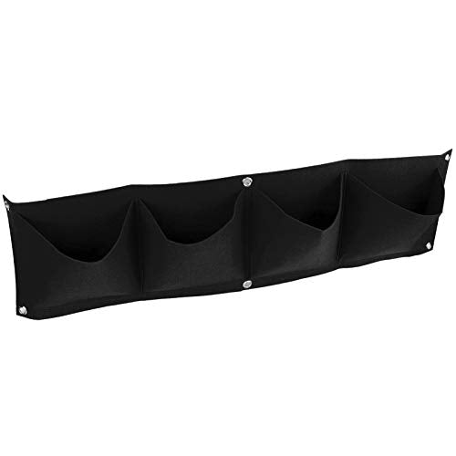 Vertical Hanging Outdoor Wall Planter 4Pcs 4 Pocket Plant Grow Bag Wall Mounted Reusable Degradable Felt Garden Planter