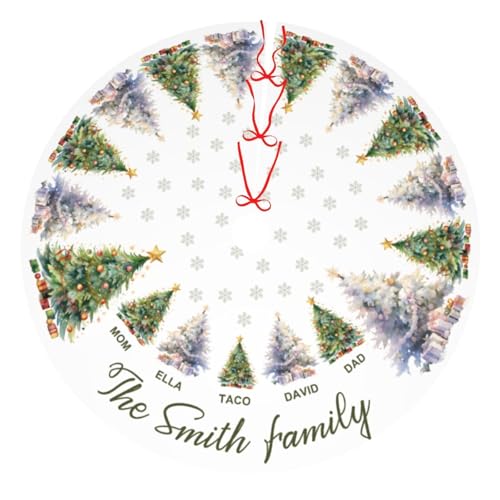 Custom Family Tree Christmas Tree Skirt with Name