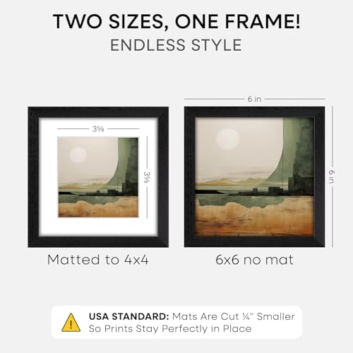 6x6 Black Oak Picture Frame (2 Count)