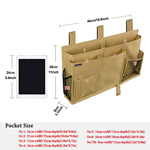 Bedside Caddy Hanging Bed Organizer Storage Bag Pocket for Bunk and Hospital Beds