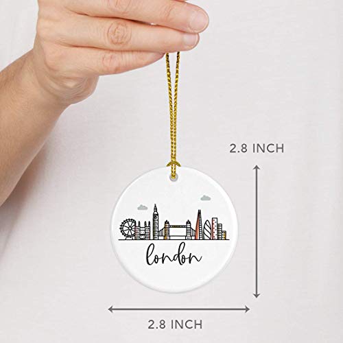 Round Ceramic Porcelain Christmas Tree Ornament Keepsake Gift