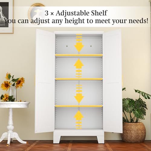White Metal Storage Cabinet