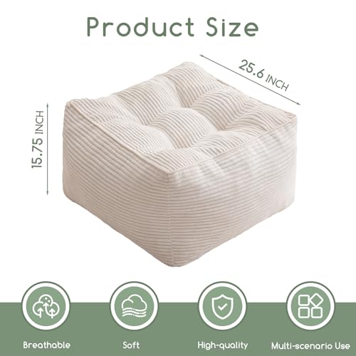 Square Stuffed Pouf Ottoman