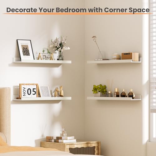Floating Shelves for Wall Decor and Storage (6 Count)