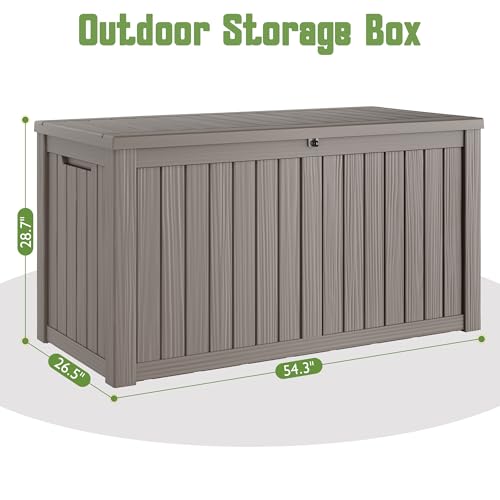 180 Gallon Outdoor Storage Box Waterproof Deck Box for Patio
