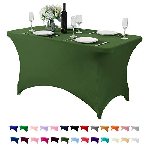 Spandex Table Cover for 4FT or 6ft or 8ft Table Universal Fitted Stretch Tablecloth for Party