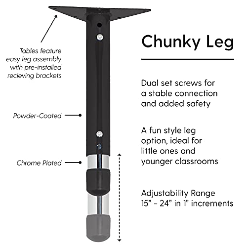 FDP 30" x 72" Rectangle Table with Chunky Legs