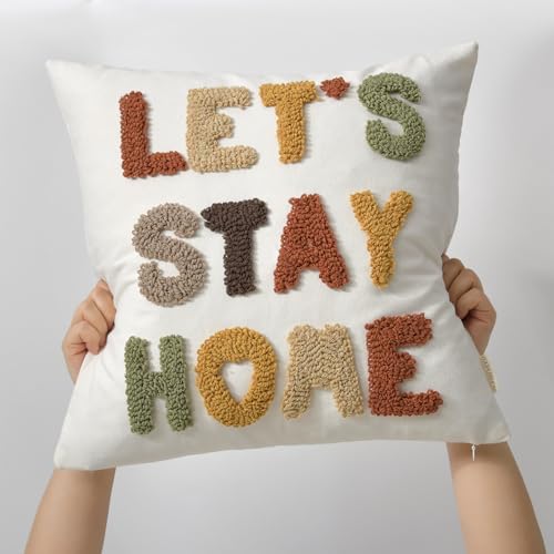 Boho Throw Pillow Covers 18x18 Tufted Fall Home Decor for Couch