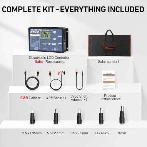 300W Foldable Solar Panel Kit with PWM Controller and USB Ports