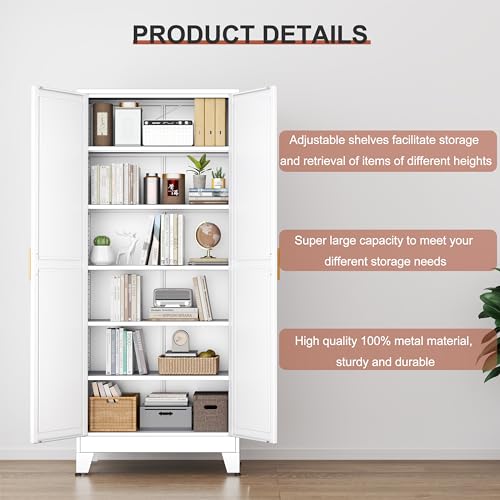 Kitchen Pantry Storage Cabinet with Doors and Adjustable Shelves
