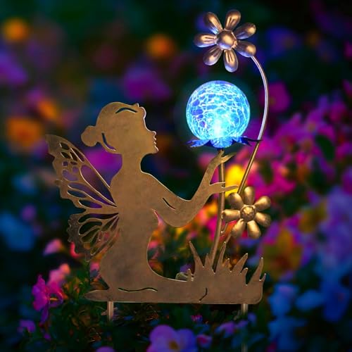 Solar Lights Fairy Garden Decor for Outside