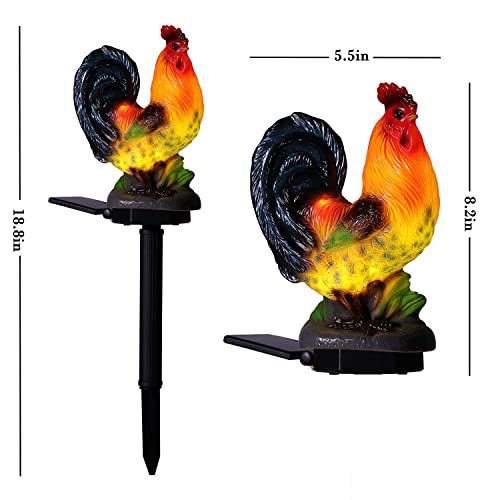 Solar Rooster Lights Outdoor Decorative