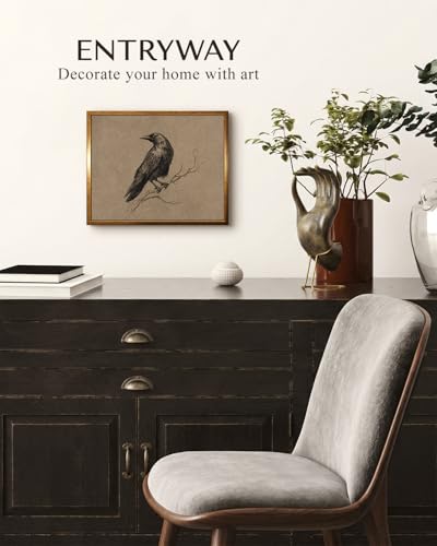 Vintage Raven Framed Wall Art