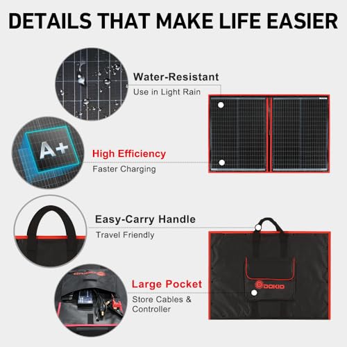 100W Portable Foldable Solar Panel Kit with Charge Controller