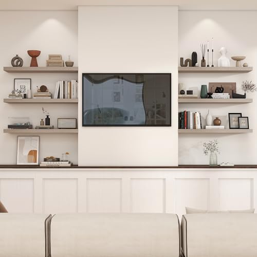 Floating Shelves 35.7" W x 10.3" D Grey Set of 1