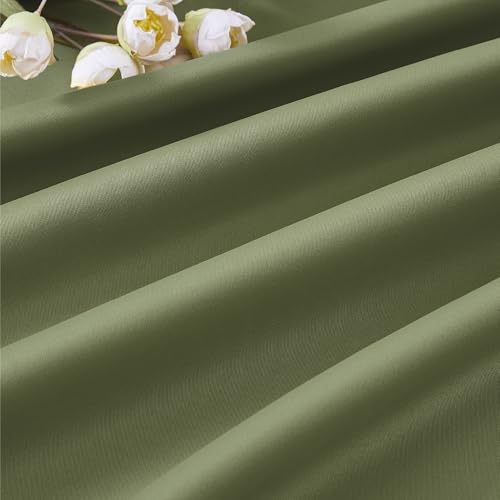 Sage Green Pinch Pleat Blackout Curtains 96 Inches Long for Living Room (2 Count)
