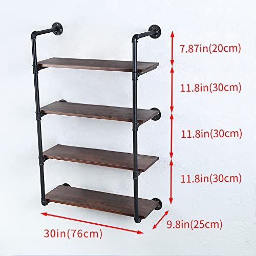 Industrial Pipe Shelves With Wood Planks