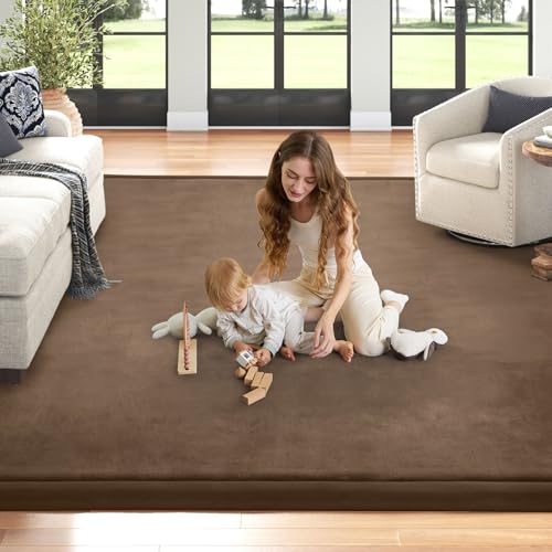 Baby Play Mat for Floor Nursery Rug Muscle Mat Area Rug Playroom Rug 71"x79" Playpen Mat Elastic Foam 1.3" Thick Crawling Mat for Babies