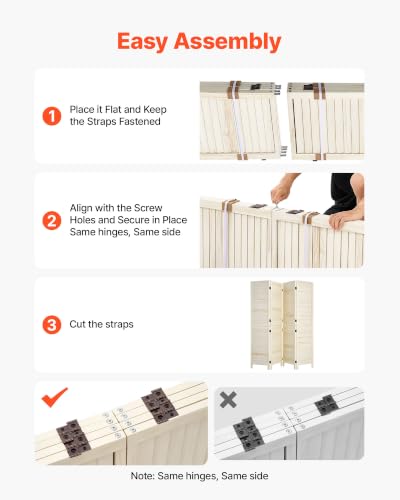 Wood Room Divider 4 Panels 67 in Tall Wood Folding Privacy Screen
