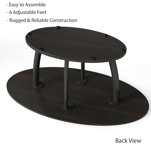 Oval Coffee Table with Shelf for Living Room