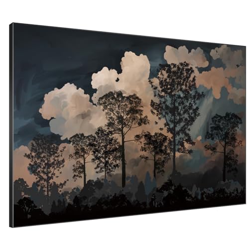 60"x72" Extra Large Framed Wall Art Silhouetted Trees at Dusk