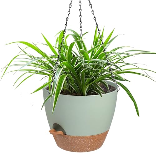 12 Inch Self Watering Hanging Planters for Indoor Outdoor Plants