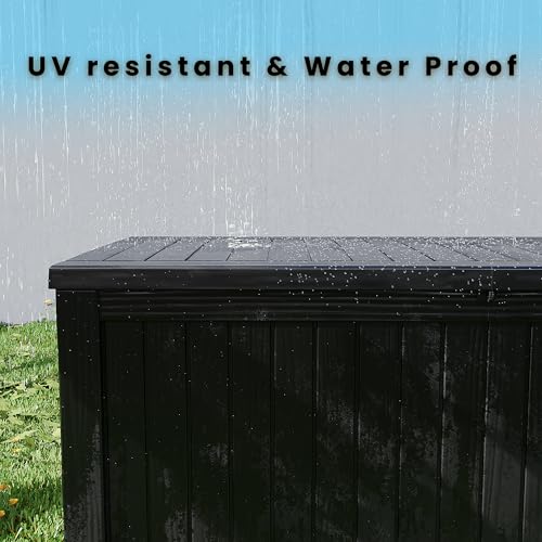 200 Gallon Outdoor Storage Box Waterproof Lockable Resin Deck Box Large