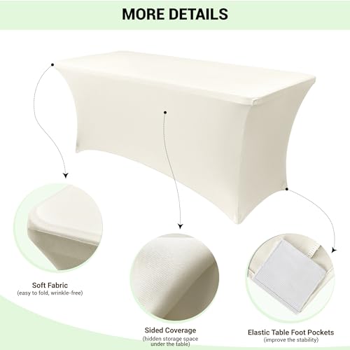 8ft Stretch Spandex Table Cover for Folding Tables (2 Count)
