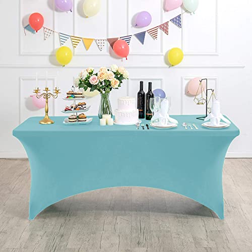 Spandex Table Cover for 6Ft or 4fT or 8ft Table Universal Fitted Stretch Tablecloth for Party