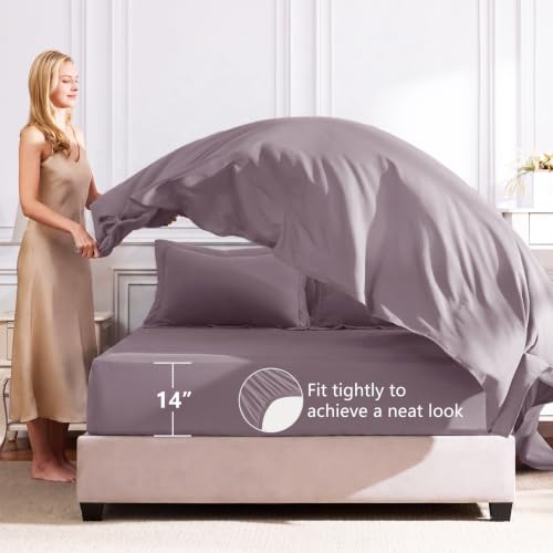 Queen Comforter Set 88"x88" Dusty Purple
