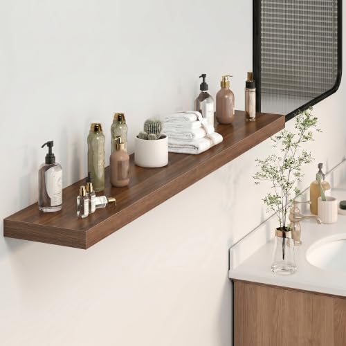 Floating Shelves 55.1" W x 9.3" D Walnut Set of 2 (2 Count)