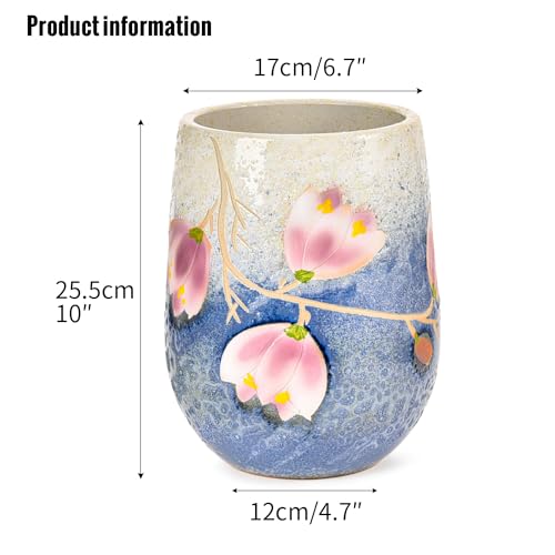 10.6 Inch Hand Painted Ceramic Succulent Plant Pot