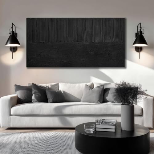 Minimalist Wall Decor for Living Room Large Abstract Wall Art Bedroom Black Painting Wall Art for Dining Room 29 x 58 Inch