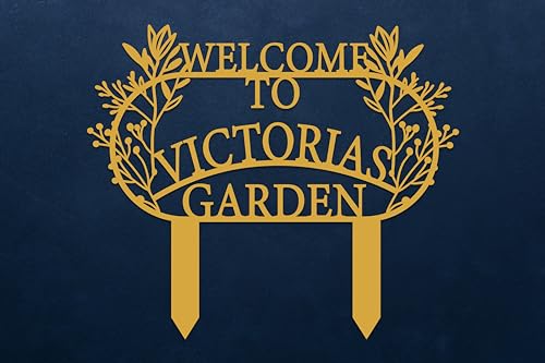 Personalized Metal Garden Sign with Stake