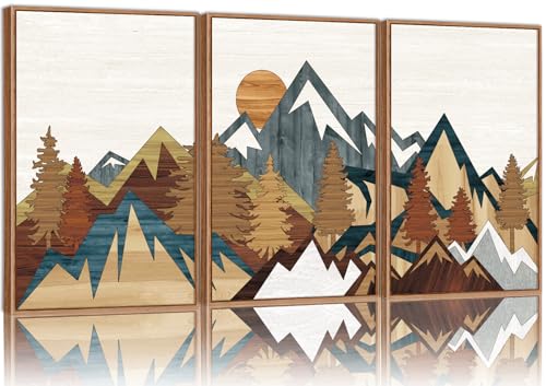 Vintage Mountain Framed Canvas Wall Art (3 Count)