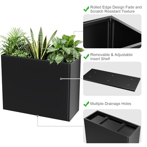 Metal Planter Box for Outdoor Plants 38" L x 13" W x 30" H